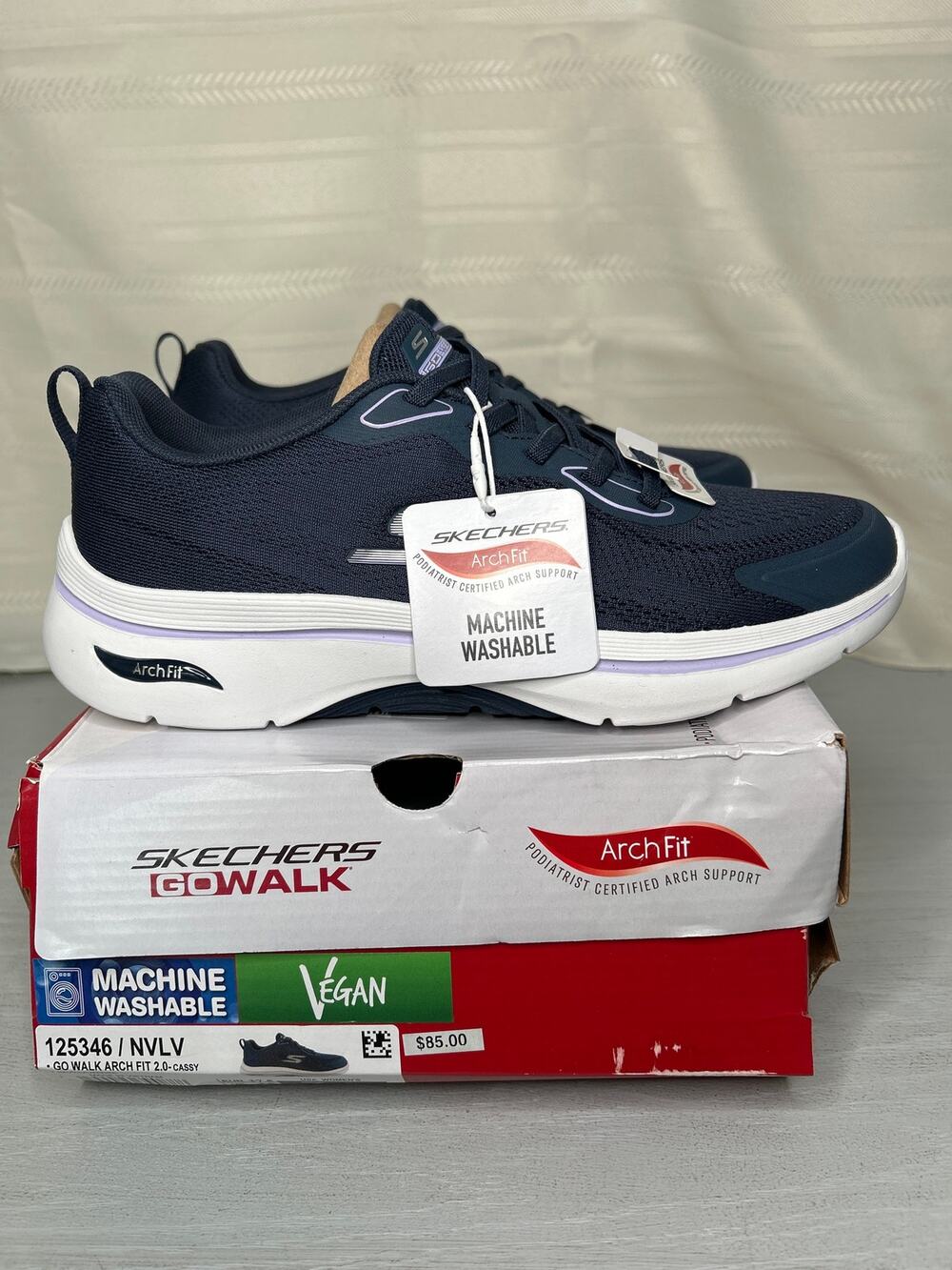 Skechers Go Walk Arch Fit 2.0 Cassy Sneakers Navy Lavender 7.5